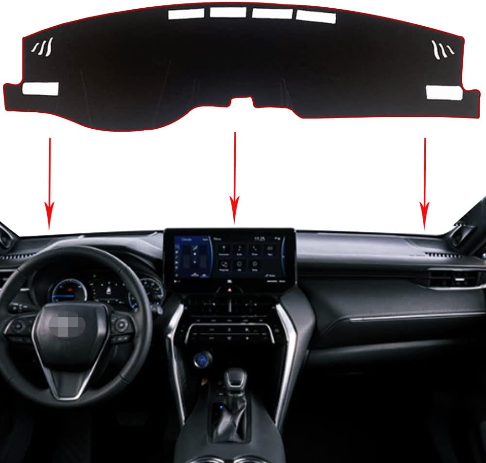 Black Edge Dashboard Cover Mat for Toyota Venza 2021 2022 L673