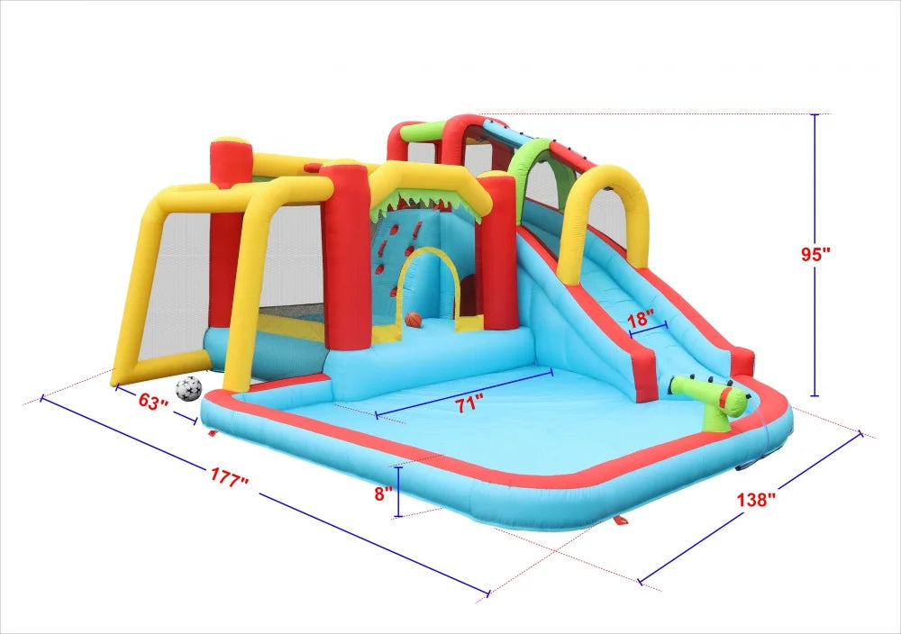 Multicolor Inflatable Water Park Bounce House T7412