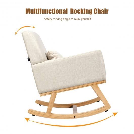 Beige Upholstered Rocking Armchair R621224