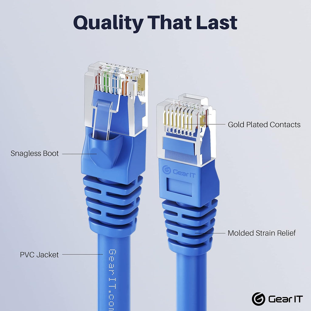 Cat6 Ethernet Cable 1 ft 50-Pack Blue R628943