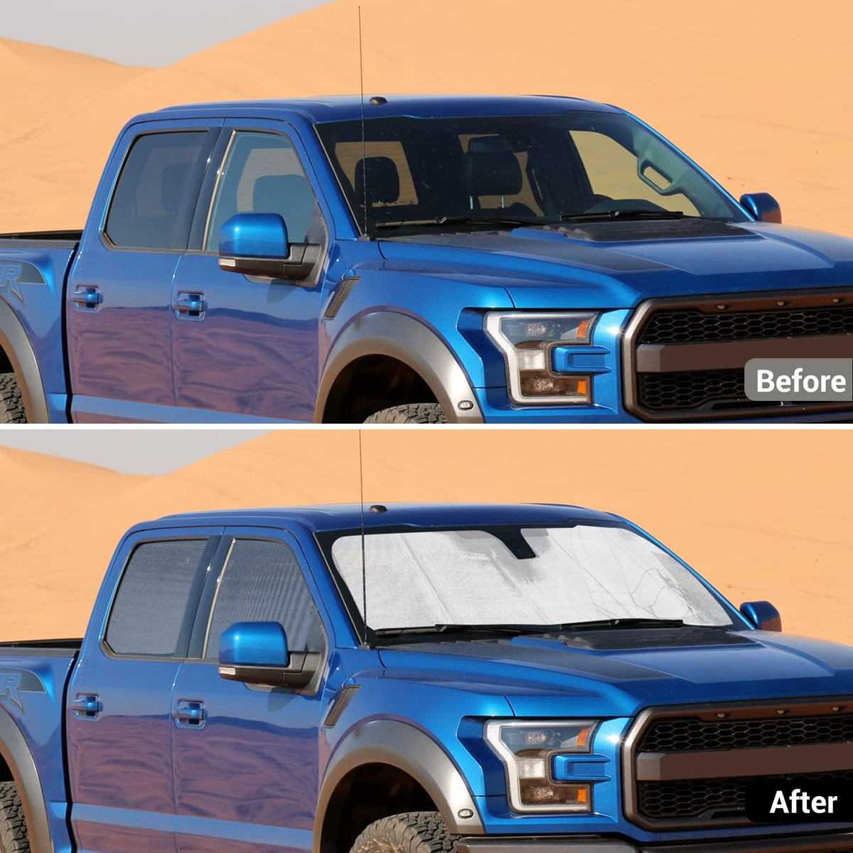 Windshield Sun Shade for Ford F150, 6PCs Pack of 2 E63923