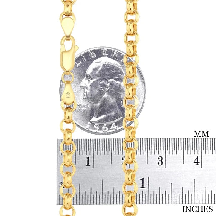 10k Yellow Gold 5mm Rolo Chain Necklace 18" - 24" M68516