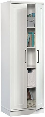 White Storage Cabinet with Door and Shelves O21668