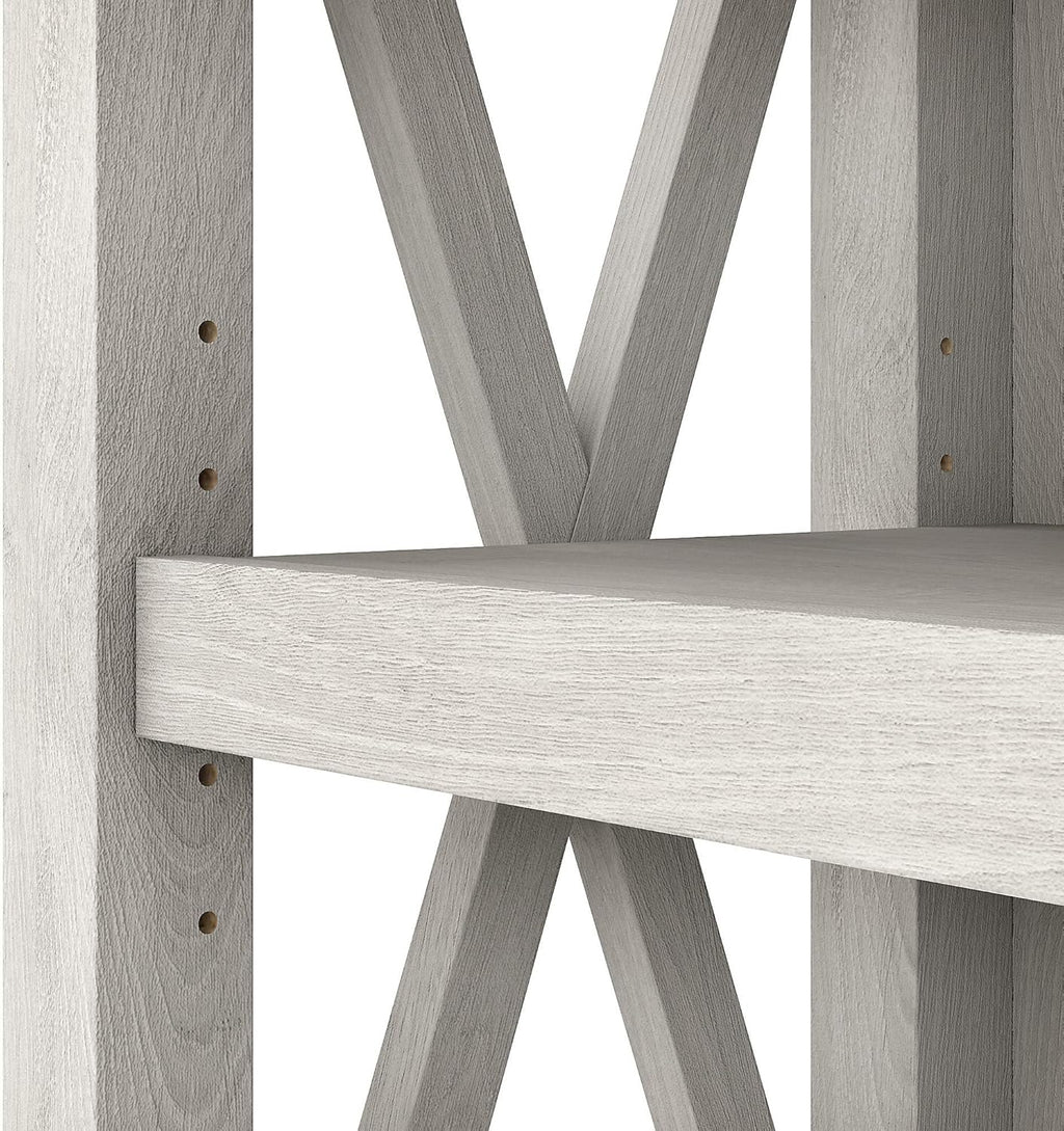 Linen White Oak 5 Shelf Bookcase Q762309