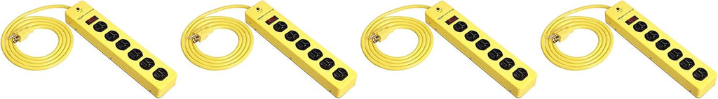 6 PACK Yellow Metal Surge Protector Power Strip R585688