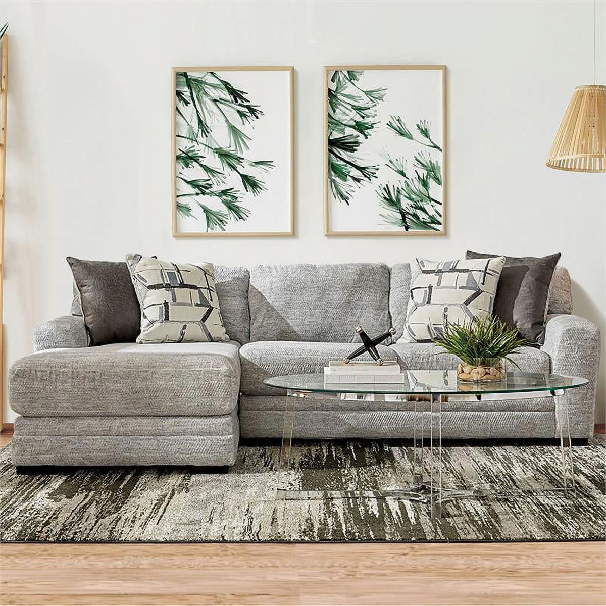 Gray Chenille L-Shaped Sectional Z838672