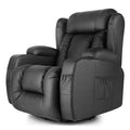 Black Faux Leather Manual Glider Recliner R6910