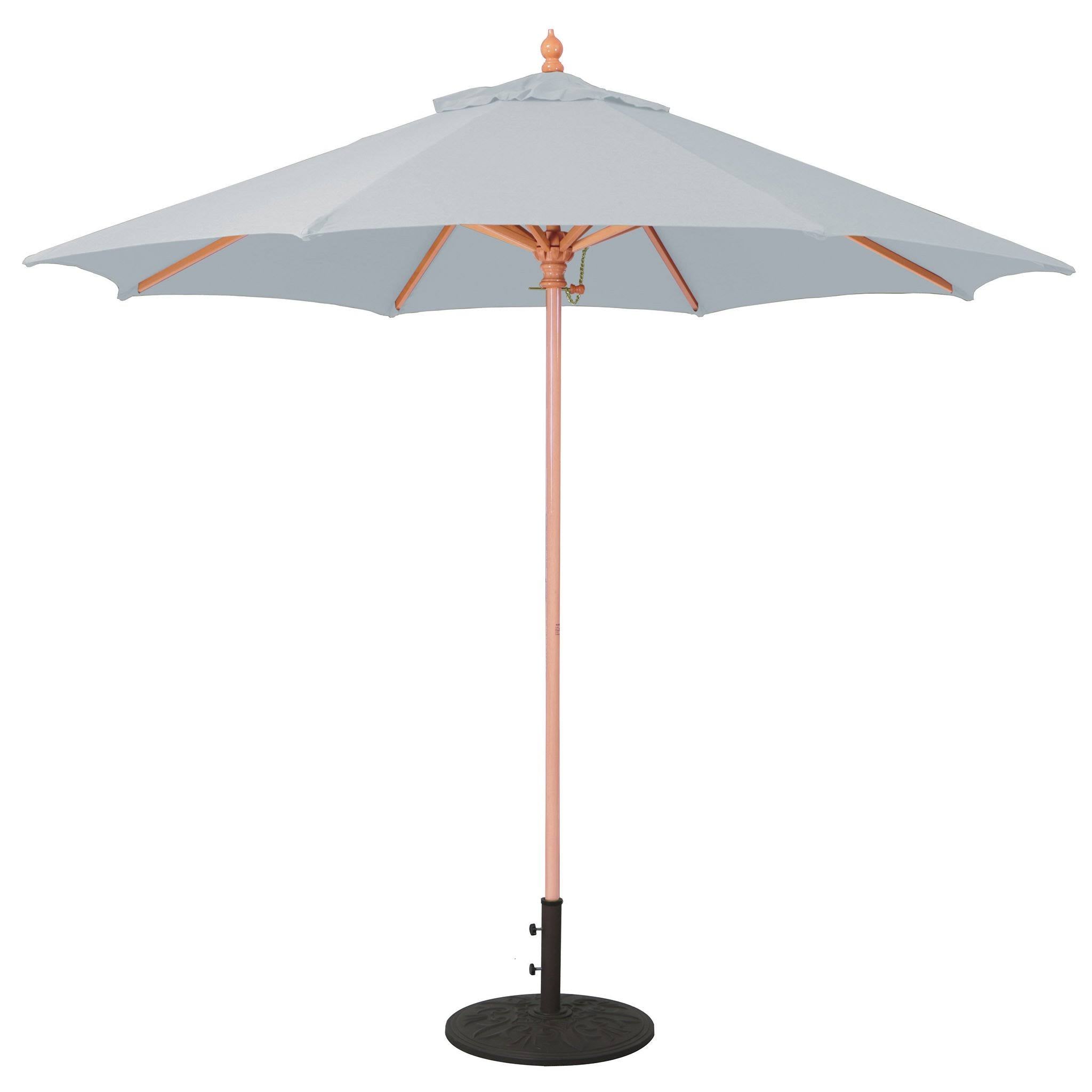 7.5 ft. Light Wood Cafe Black Sunbrella Umbrella C804