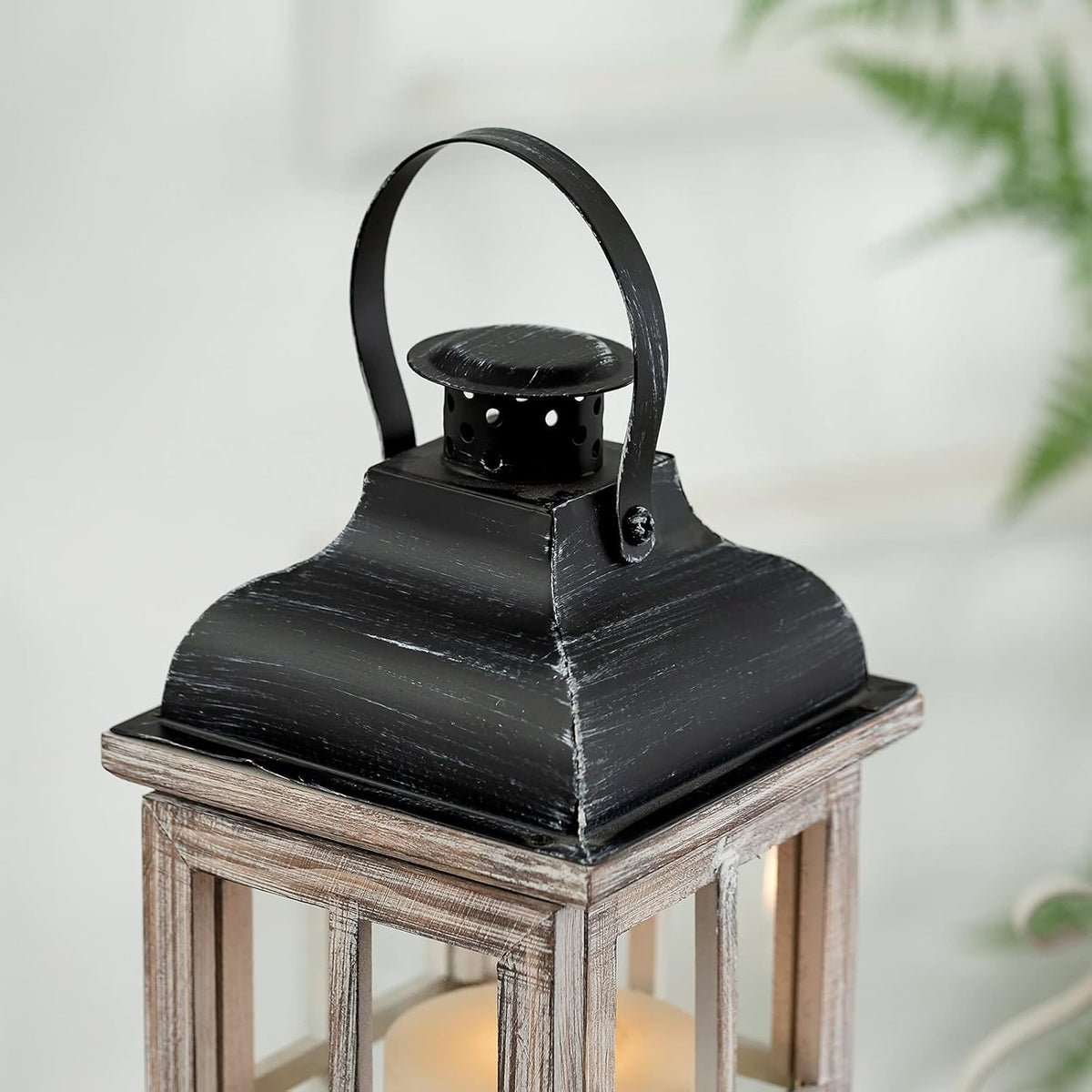 Rustic Wooden Candle Lantern Y2619