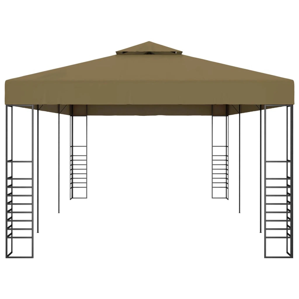 Party Tent Outdoor Gazebo Canopy Sun Shade Shelter Steel Frame Taupe 236.2 x 118.1 x 106.3 Inches A55718