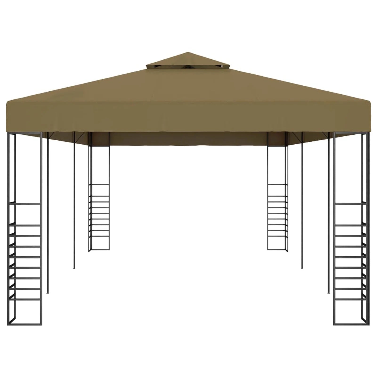 Party Tent Outdoor Gazebo Canopy Sun Shade Shelter Steel Frame Taupe 236.2 x 118.1 x 106.3 Inches A55718