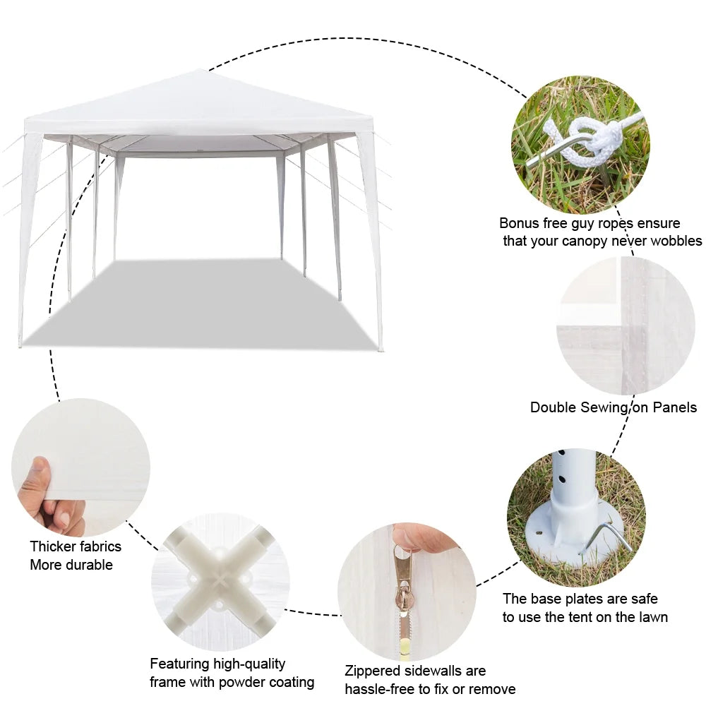 10' x 30' Waterproof Folding Canopy Tent with 5 Removable Sidewalls Z3236