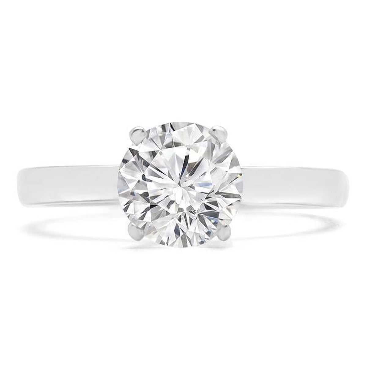 14K White Gold Diamond Solitaire Engagement Ring V380