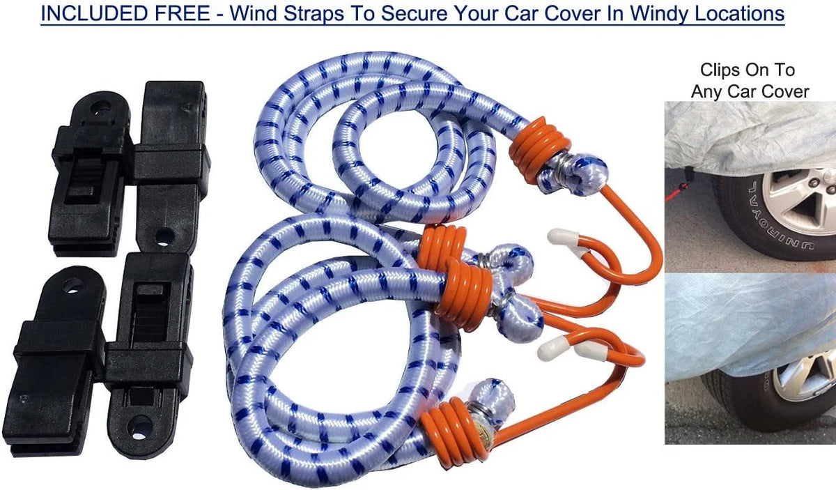 SUV Car Cover 184 inches Long Outdoor with Cable Lock, Bag & Wind Straps L22337