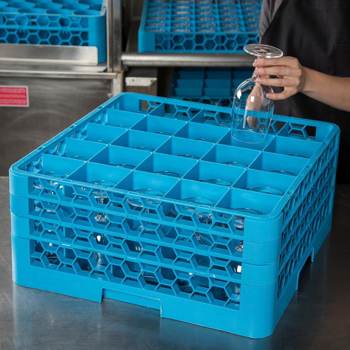 Blue Glass Rack with 3 Extenders, Pack of 2 Y226859