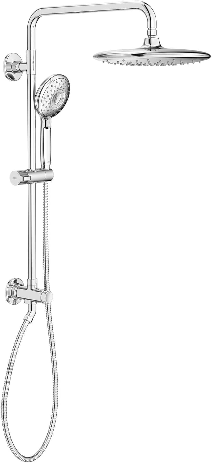Polished Chrome Rain Showerhead and Hand Shower System R9844