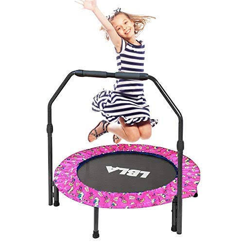 36-Inch Kids Trampoline with Adjustable Handrail and Safety Padded Cover P10041