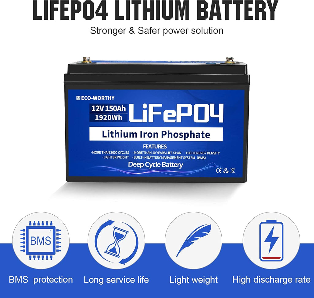12V 150Ah LiFePO4 Lithium Iron Phosphate Battery with BMS Protection Z630242