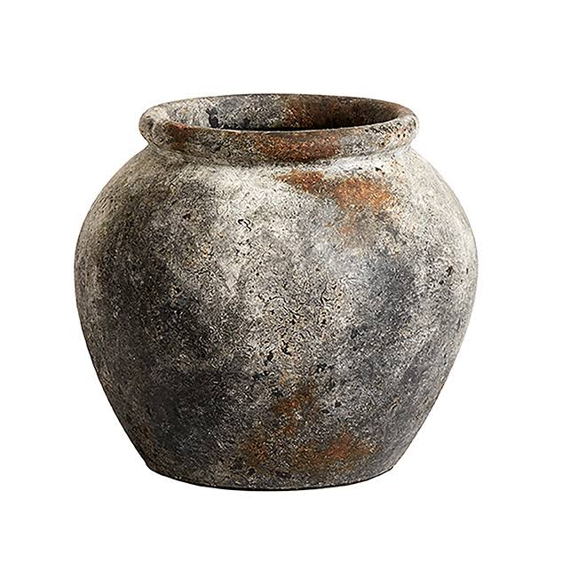 Terracotta Rust Grey Jar Z5679