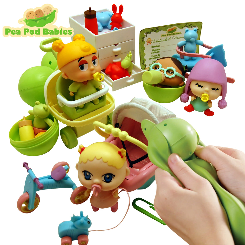 Giant Twenty Five Piece Playset with Mini Baby, Clothing, & Accessories in Soft Pea Pod D7030