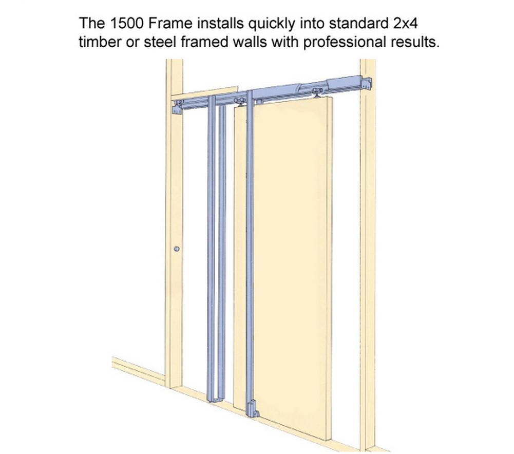 White Silk Frosted Glass Solid Wood Double Pocket Doors with Frames P4643