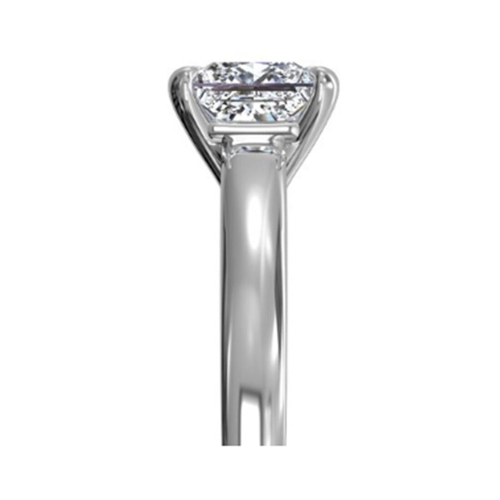 18K White Gold Plated Sterling Silver Moissanite Ring X685
