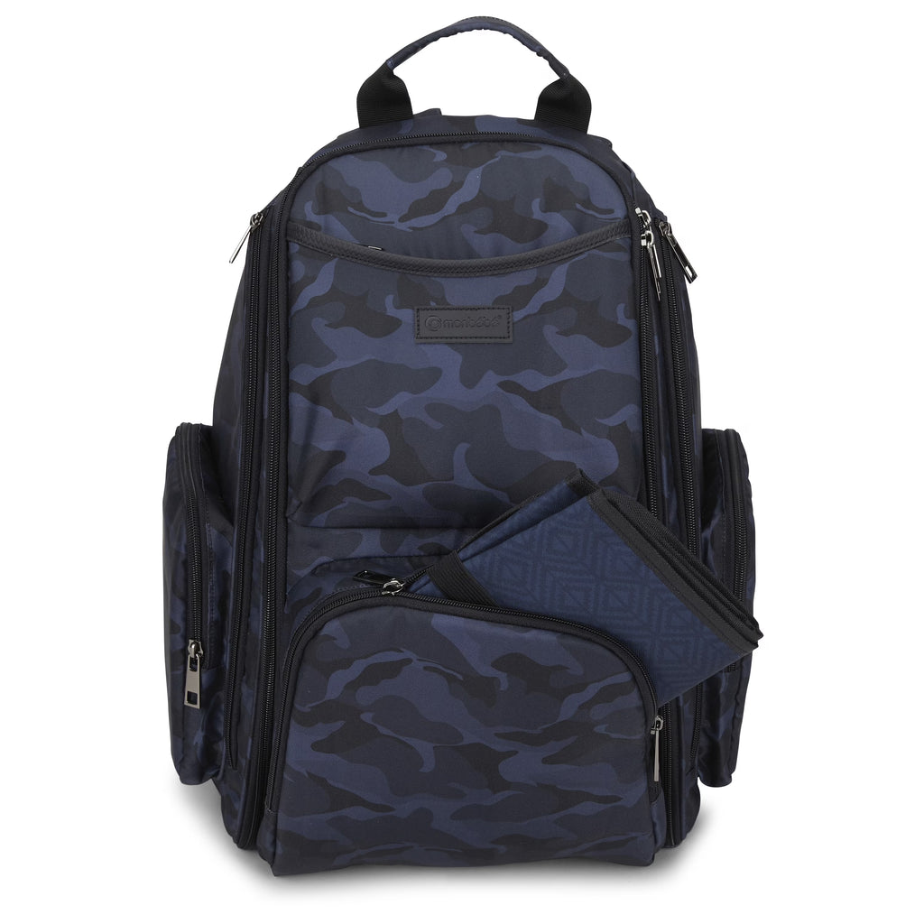 Navy Camo Diaper Bag Backpack with Changing Pad X3286