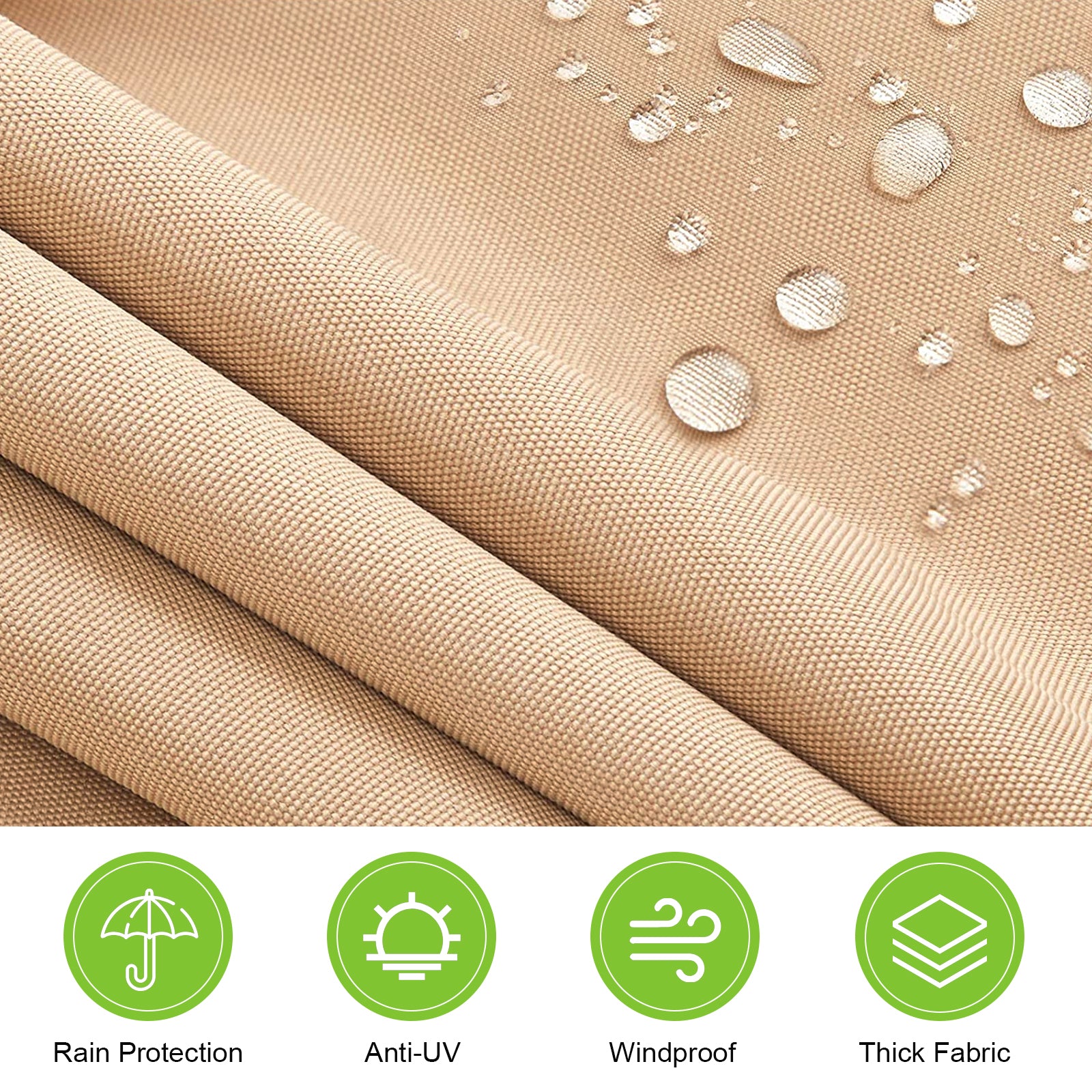 Retractable Patio Awning 6.5’x8.2’ Sun Shade with Manual Crank Handle, Tan H59923