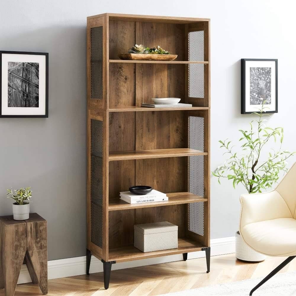 Tall Bookshelf with Mesh Sides S638