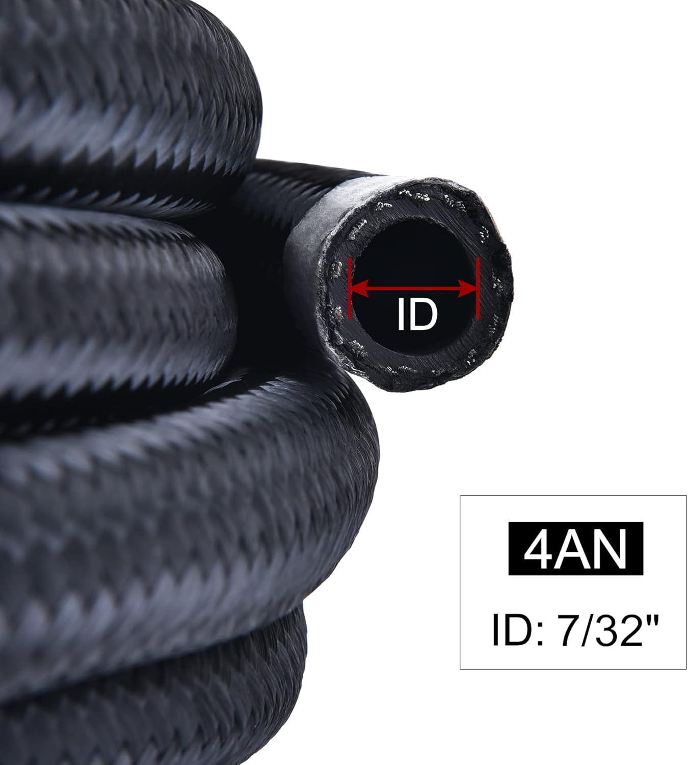 6AN Braided Nylon Stainless Steel Fuel Line Hose 20FT Black Pack of 2 R371855