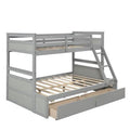 Gray Twin Over Full Bunk Bed with Storage W79050