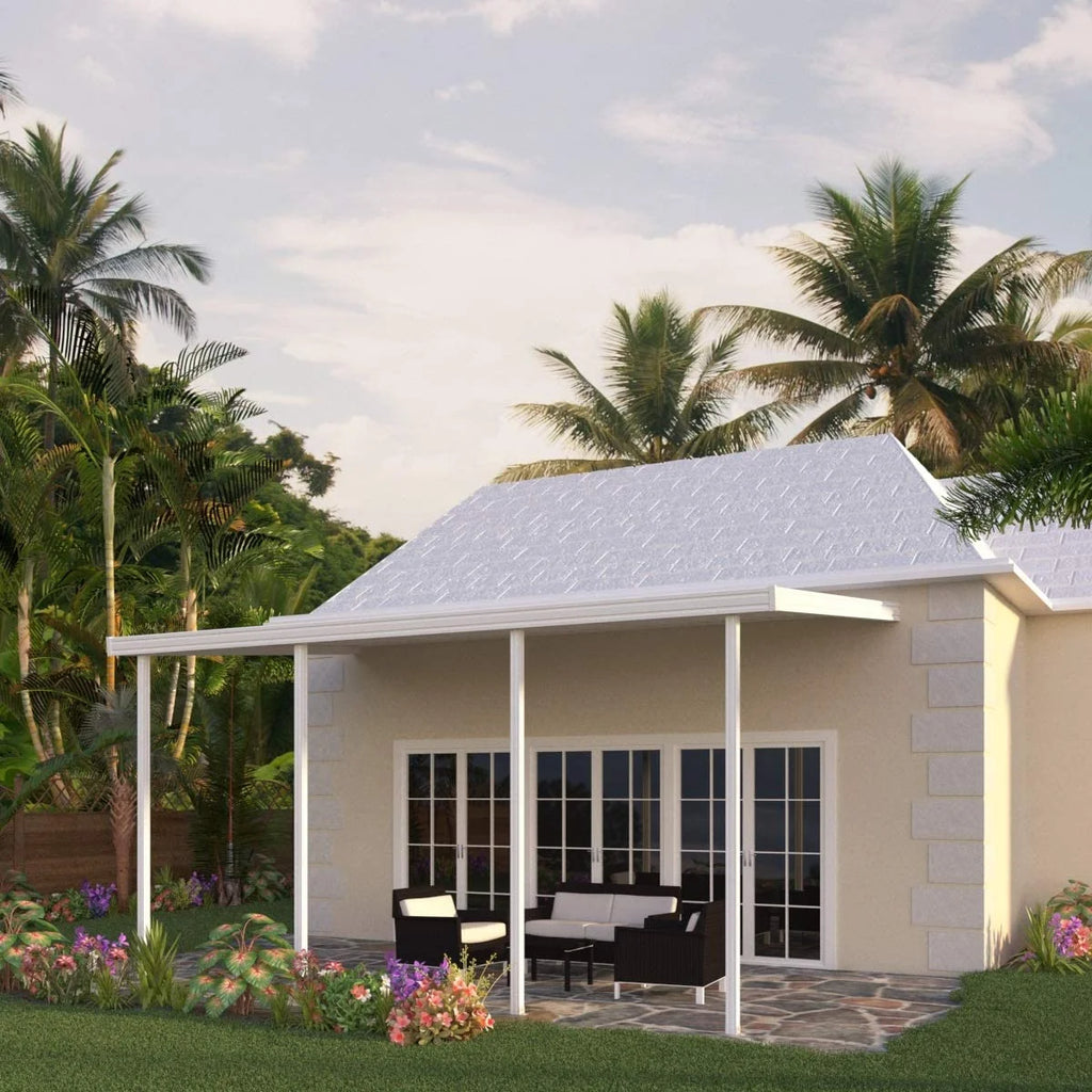 White Aluminum Patio Cover with 4 Posts Z47907