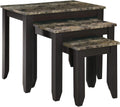 3-Piece Nesting Table Set Marble Look Top K2508