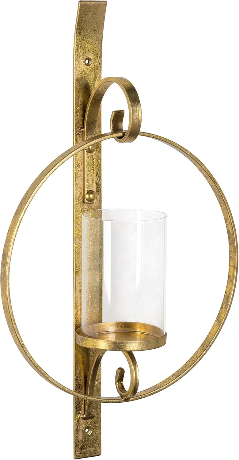 Gold Metal Wall Candle Holder Sconce, Pack of 2 X394