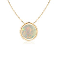 14K Yellow Gold Opal Solitaire Pendant Necklace S2752