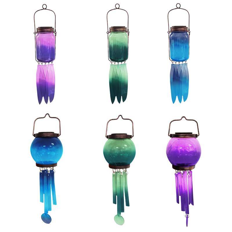 17 in. Assorted Glass Solar Ball Wind Chime Case - Pack of 24 B39832