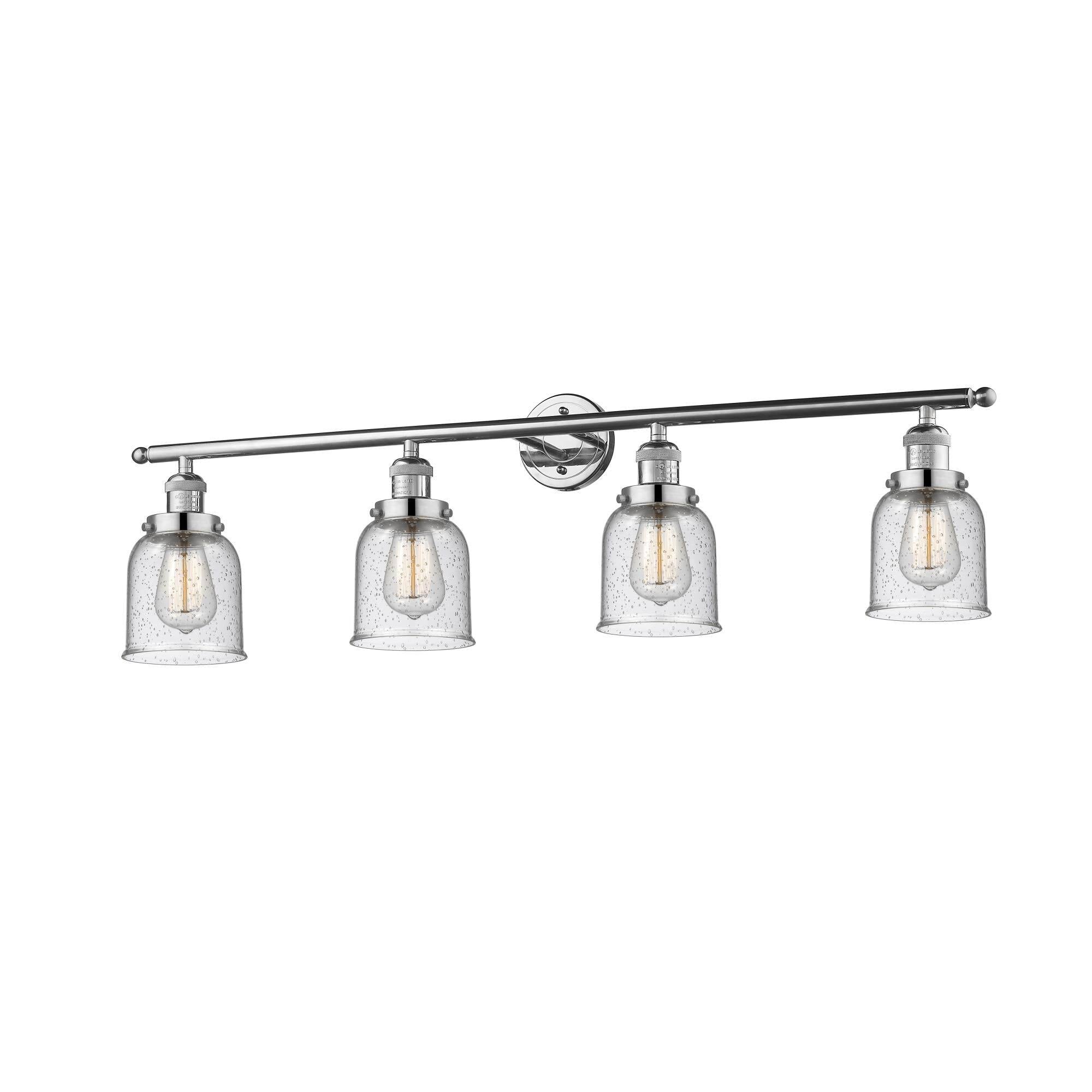 4 Light Small Bell 42 inch Adjustable Bathroom Fixture in Polished Nickel S1491