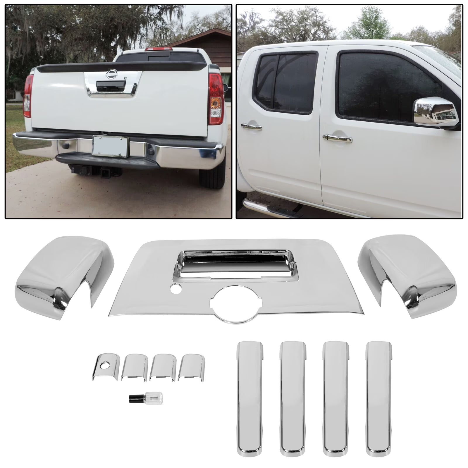 Chrome Mirror Cover Door Handle Tailgate Cover for Nissan Frontier O513027