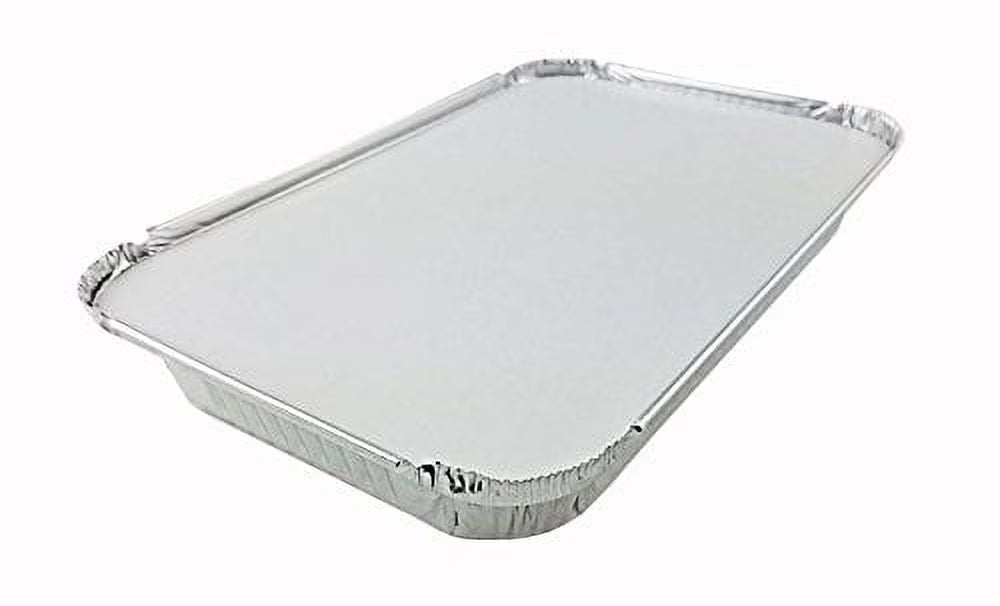 4 lb Oblong Aluminum Food Storage Pan with Board Lid, Pack of 50 V253115