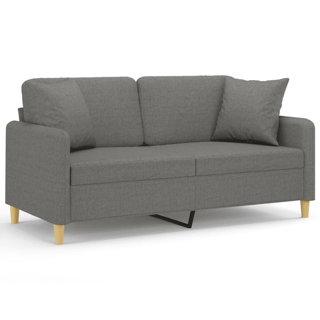 2-Seater Sofa Dark Gray Fabric V999