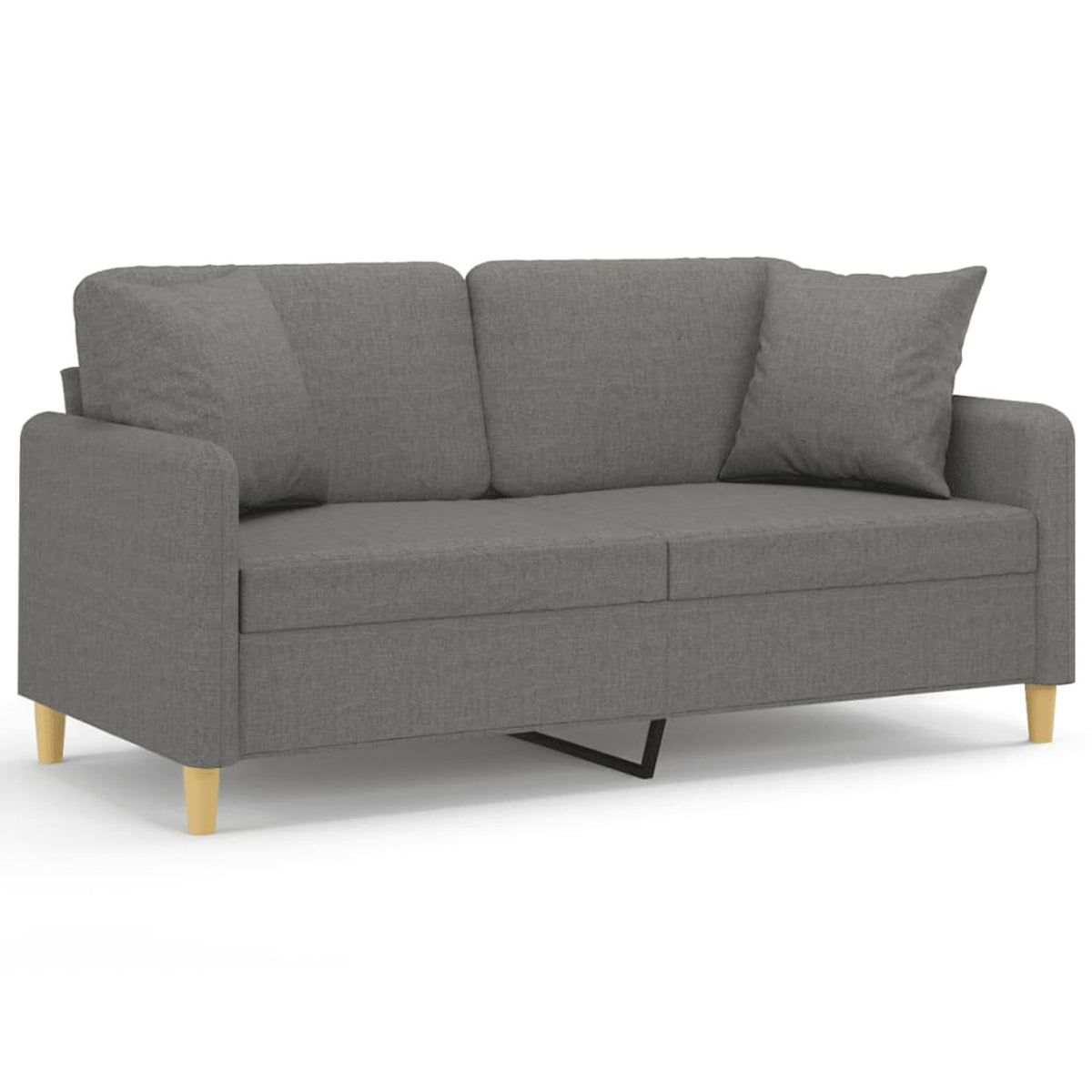 2-Seater Sofa Dark Gray Fabric V999