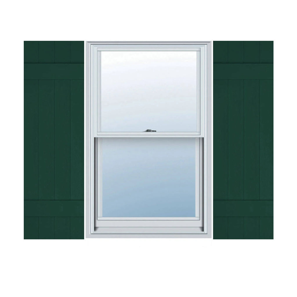 Midnight Green Vinyl Board and Batten Shutters Pair I804771