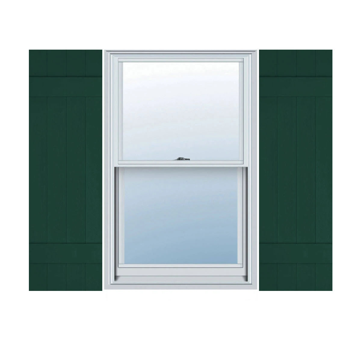 Midnight Green Vinyl Board and Batten Shutters Pair I804771