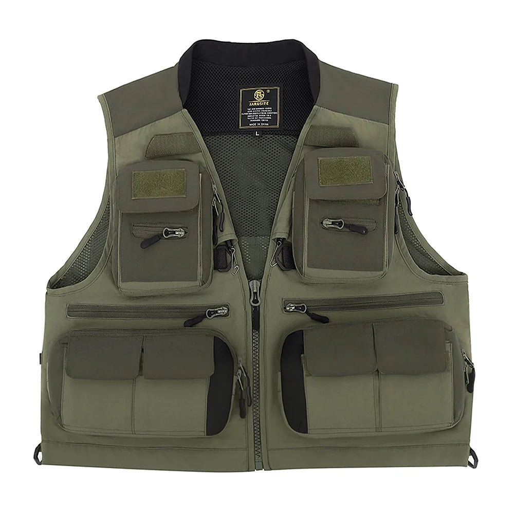 Mesh Fishing Vest Multi-pocket Sleeveless Quick-Dry Waistcoat Z45294