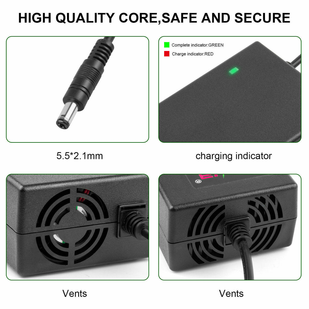 54.6V 2A Charger Adapter For 48V Li-ion Battery Ebike Electric Bike Scooter R55866