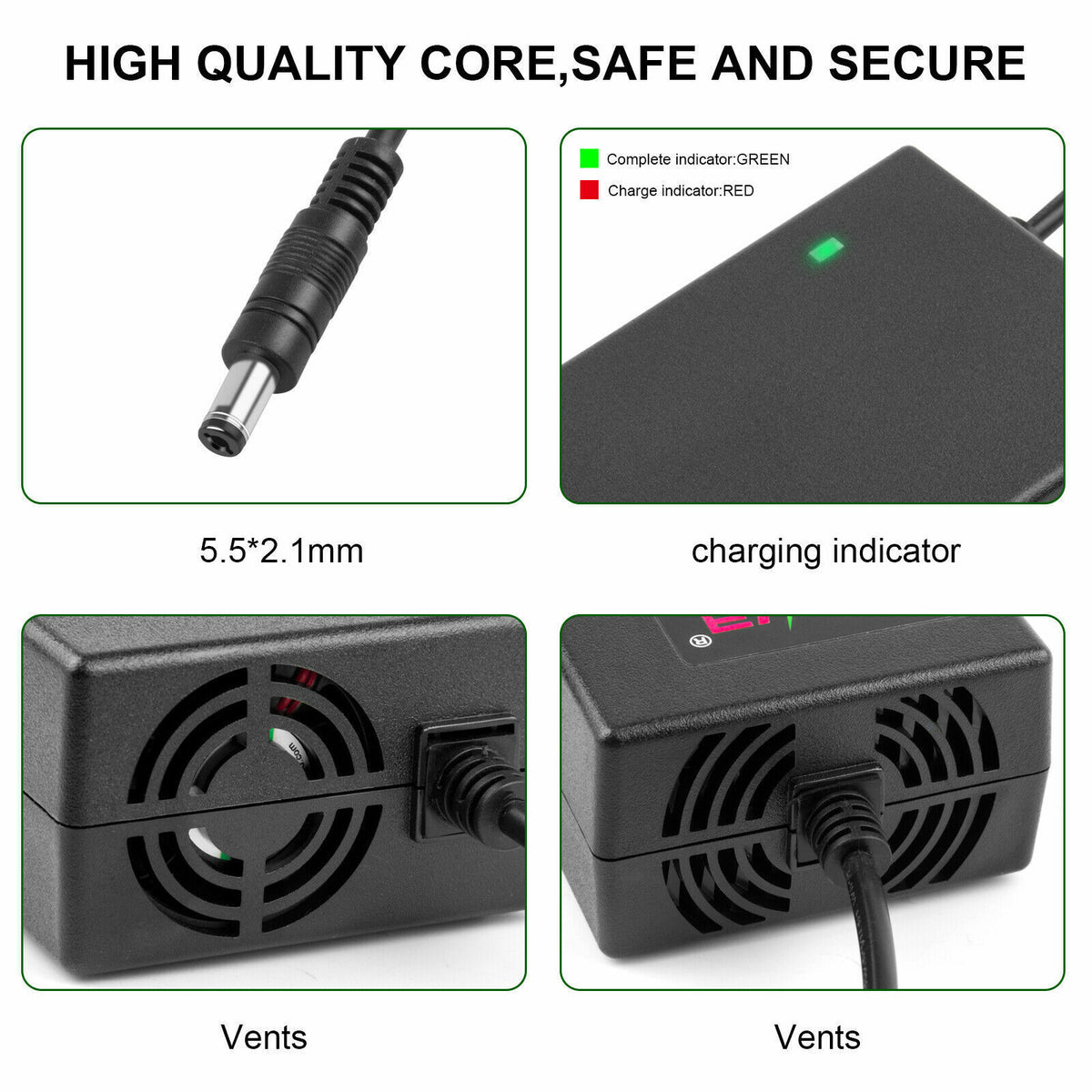 54.6V 2A Charger Adapter For 48V Li-ion Battery Ebike Electric Bike Scooter R55866