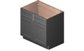 Grey 36x22 x 34.5x22 x 24x22 Sink 2 Doors 2 False Drawers Base Cabinet High-Density Fiberboard U719510