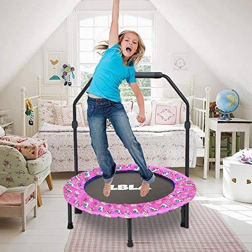 36-Inch Kids Trampoline with Adjustable Handrail and Safety Padded Cover P10041