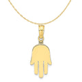 10K Yellow Gold Hamsa Pendant Charm with Rope Chain Necklace 20'' L809