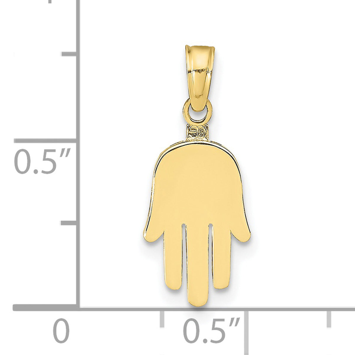 10K Yellow Gold Hamsa Pendant Charm with Rope Chain Necklace 20'' L809